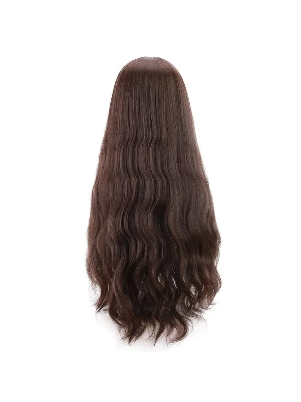 Women's Brown Natural Long Wavy Cosplay Heat Resistant Synthetic Fiber Wigs